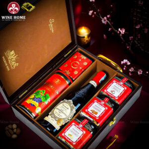 Hộp Quà Tết 2026 Hộp Gỗ Sơn Mài 3 Ngăn Nâu 03