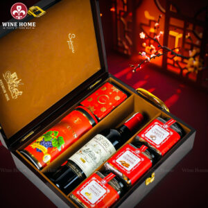 Hộp Quà Tết 2026 - Quà Tặng Doanh Nghiệp Cao Cấp Hộp Quà Tết 2026 Hộp Gỗ Sơn Mài 3 Ngăn Nâu 05