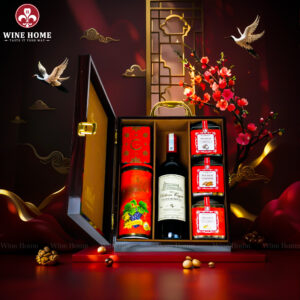 Hộp Quà Tết 2026 Hộp Gỗ Sơn Mài 3 Ngăn Nâu 02