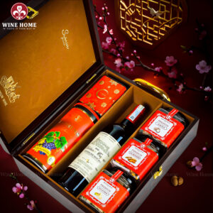 Hộp Quà Tết 2026 Hộp Gỗ Sơn Mài 3 Ngăn Nâu 02