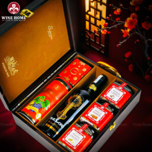 Hộp Quà Tết 2026 Hộp Gỗ Sơn Mài 3 Ngăn Nâu 04