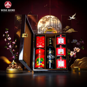 Hộp Quà Tết 2026 Hộp Gỗ Sơn Mài 3 Ngăn Nâu 01