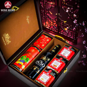 Hộp Quà Tết 2026 Hộp Gỗ Sơn Mài 3 Ngăn Nâu 01