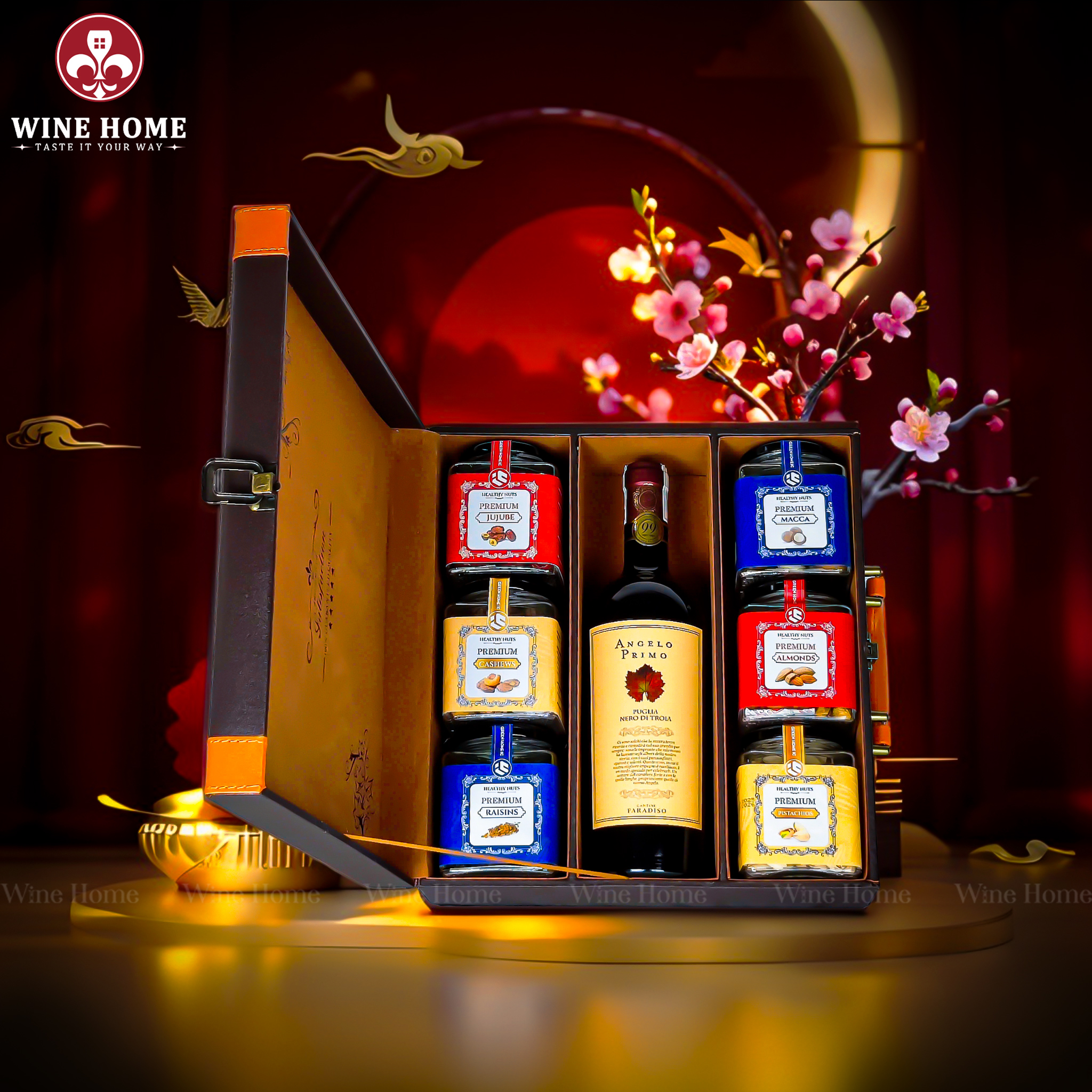 Hộp Quà Tết 2026 - Quà Tặng Doanh Nghiệp Cao Cấp Hộp Quà Tết 2026 Phiên Bản Hộp Da 3 Ngăn 06