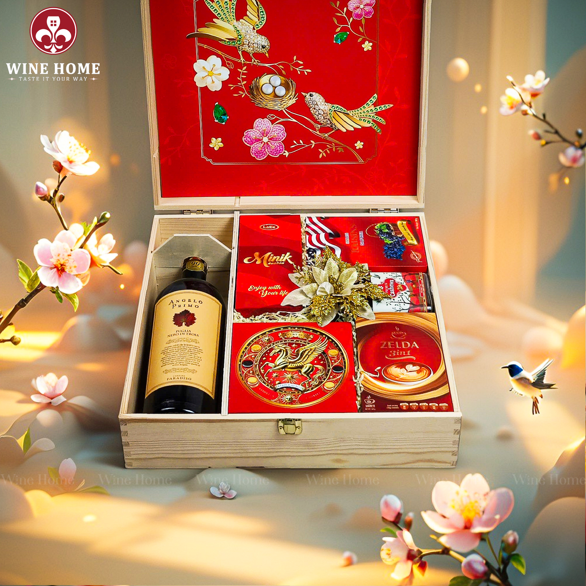 Hộp Quà Tết 2026 - Quà Tặng Doanh Nghiệp Cao Cấp Hộp Quà Tết Xuân Như Ý Hộp Gỗ Đỏ 13