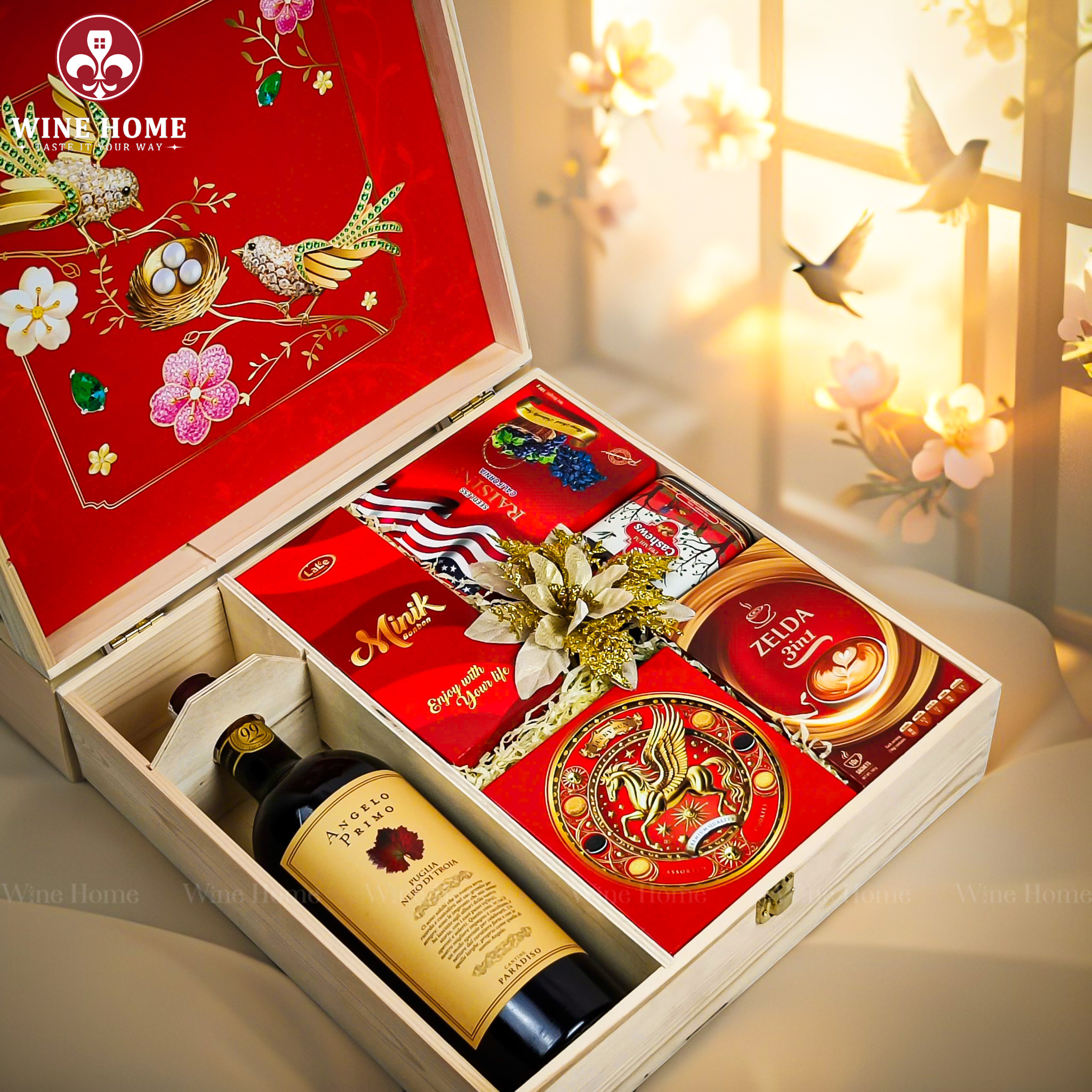 Hộp Quà Tết 2026 - Quà Tặng Doanh Nghiệp Cao Cấp Hộp Quà Tết Xuân Như Ý Hộp Gỗ Đỏ 13