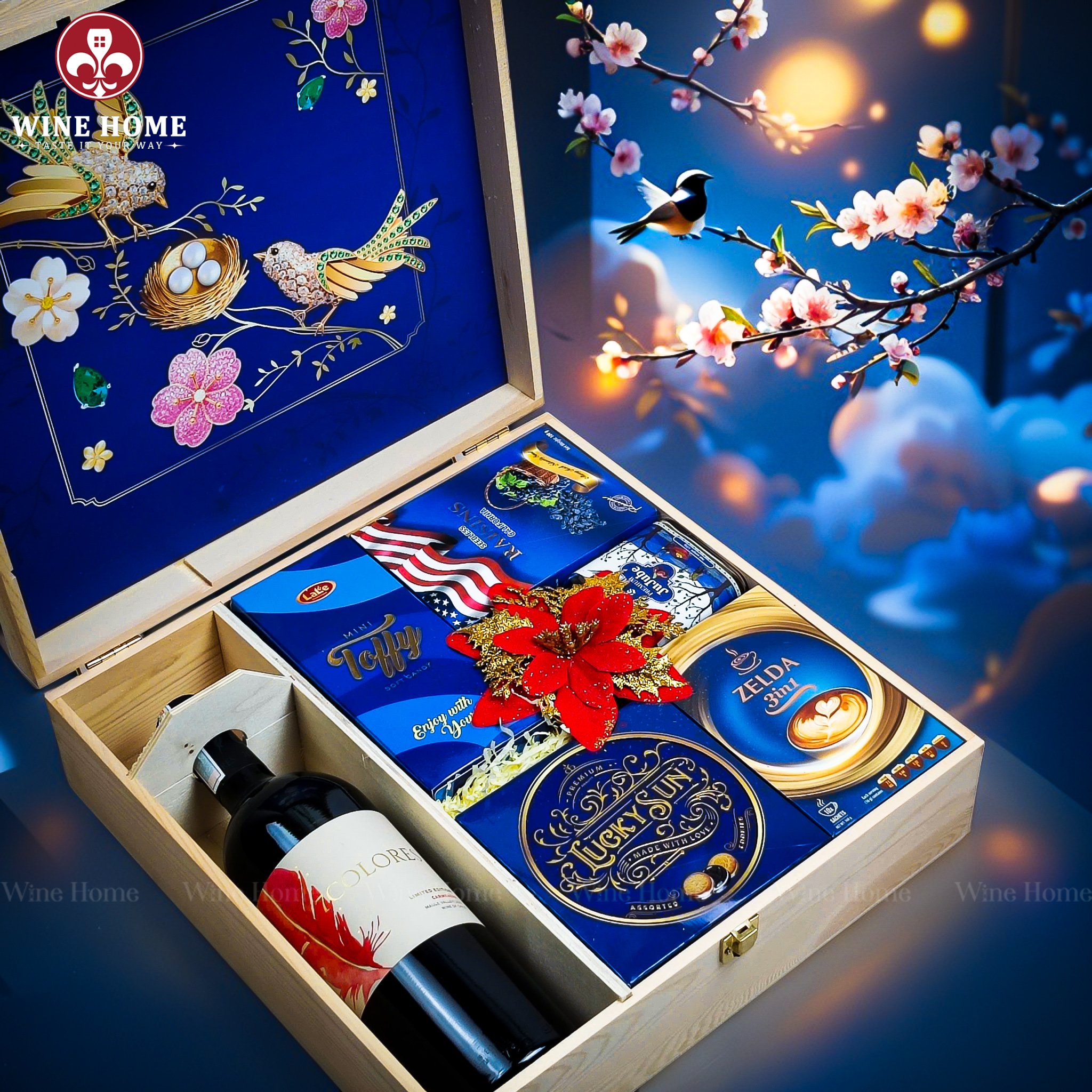 Hộp Quà Tết 2026 - Quà Tặng Doanh Nghiệp Cao Cấp Hộp Quà Tết Xuân Như Ý Hộp Gỗ Xanh 12