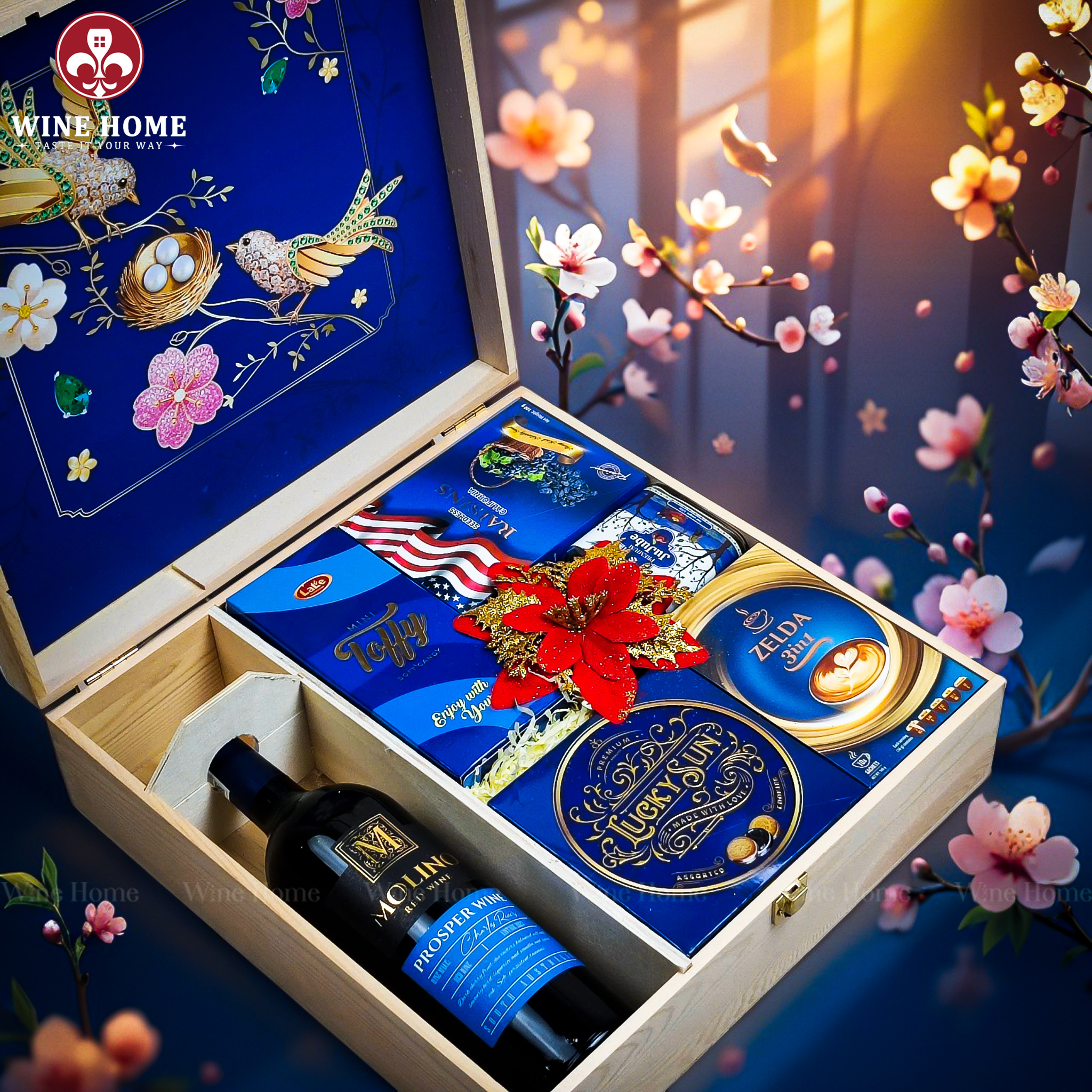 Hộp Quà Tết 2026 - Quà Tặng Doanh Nghiệp Cao Cấp Hộp Quà Tết Xuân Như Ý Hộp Gỗ Xanh 02