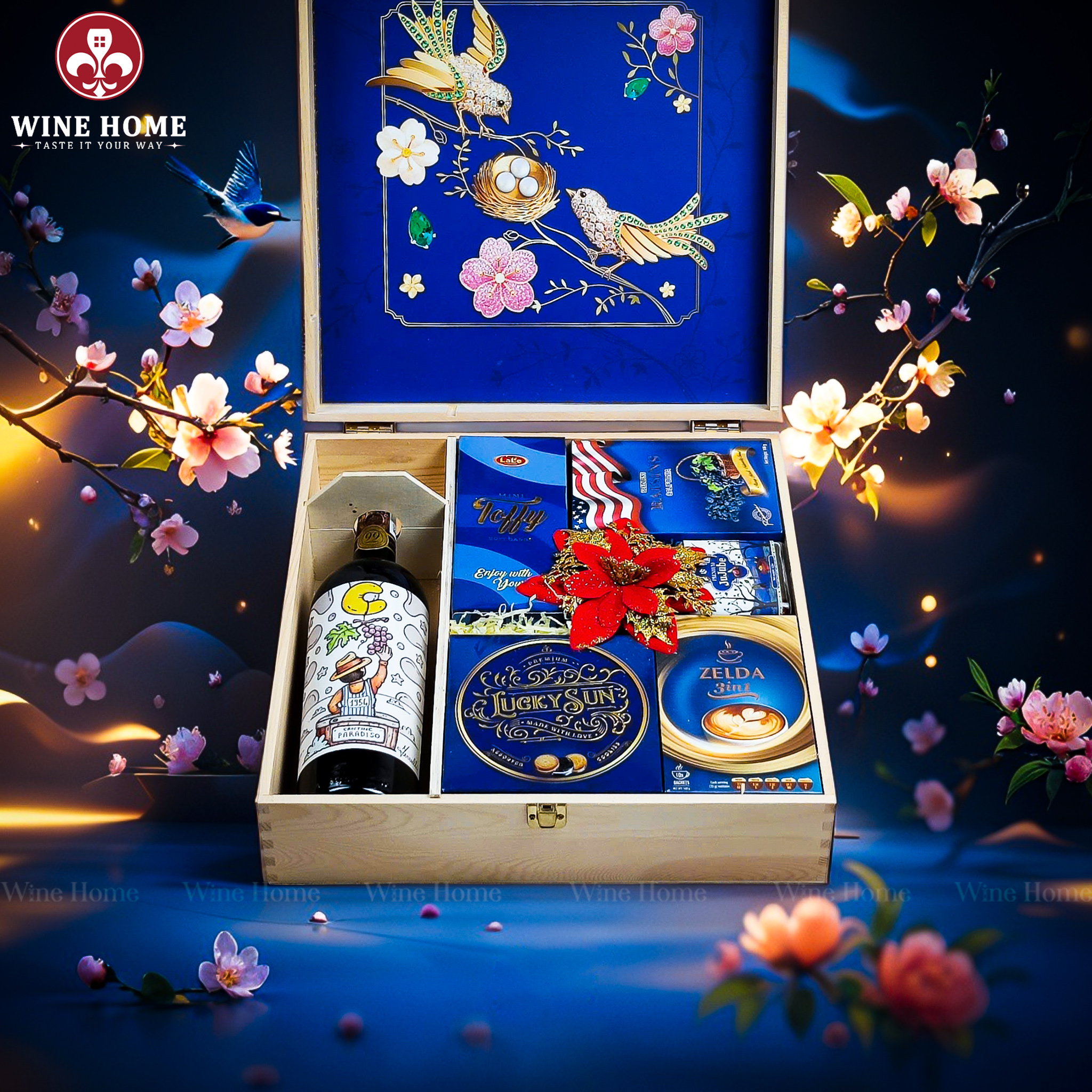 Hộp Quà Tết 2026 - Quà Tặng Doanh Nghiệp Cao Cấp Hộp Quà Tết Xuân Như Ý Hộp Gỗ Xanh 11