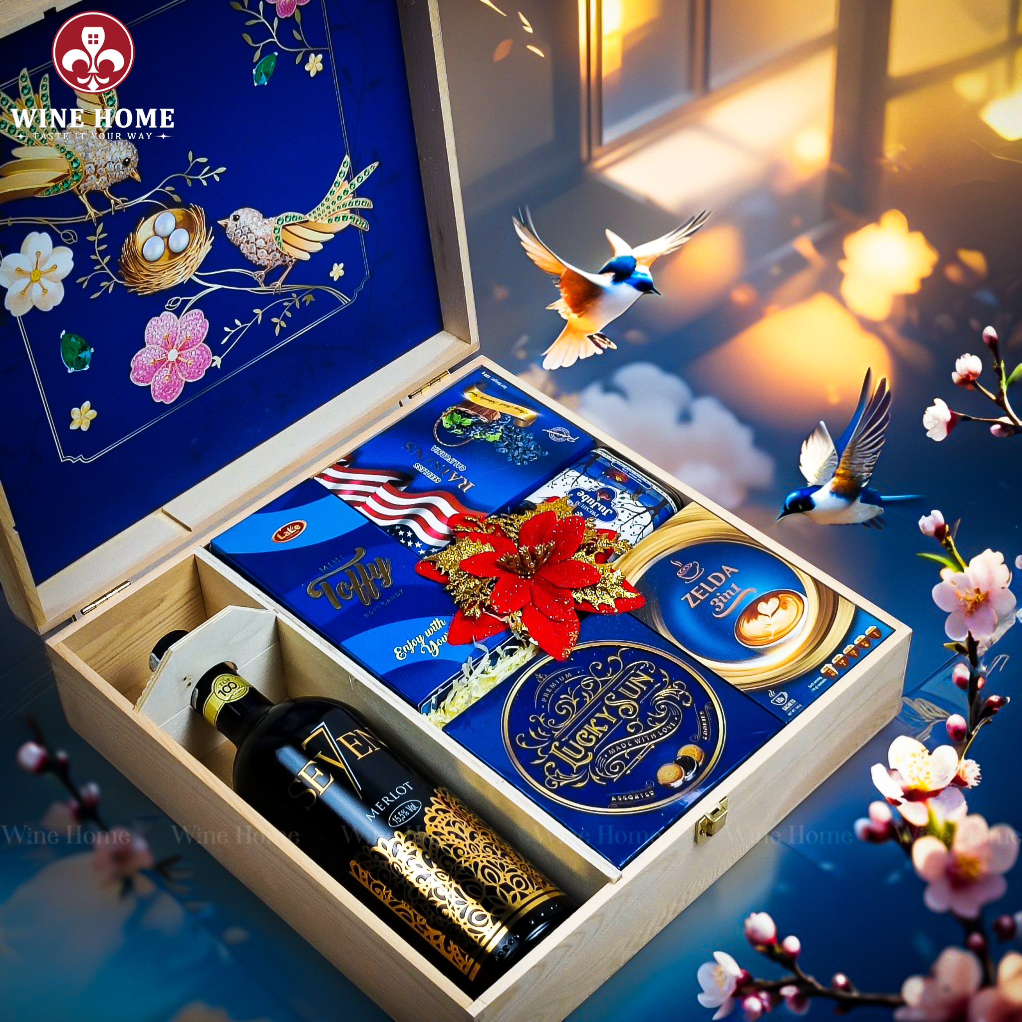 Hộp Quà Tết 2026 - Quà Tặng Doanh Nghiệp Cao Cấp Hộp Quà Tết Xuân Như Ý Hộp Gỗ Xanh 10