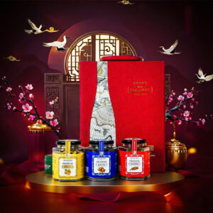 Hộp Quà Tết 2026 Hộp Da Đỏ Quai Xách Dọc