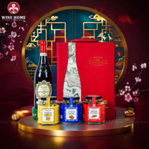 Hộp Quà Tết 2026 Hộp Da Đỏ Quai Xách Dọc 06