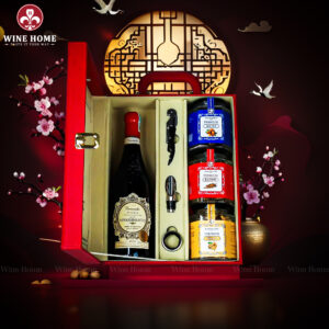 Hộp Quà Tết 2026 - Quà Tặng Doanh Nghiệp Cao Cấp Hộp Quà Tết 2026 Hộp Da Đỏ Quai Xách Dọc 06