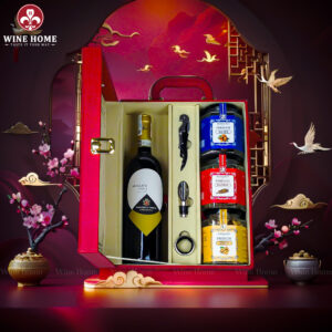 Hộp Quà Tết 2026 Hộp Da Đỏ Quai Xách Dọc 04