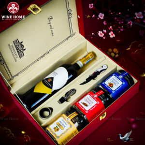 Hộp Quà Tết 2026 Hộp Da Đỏ Quai Xách Dọc 04