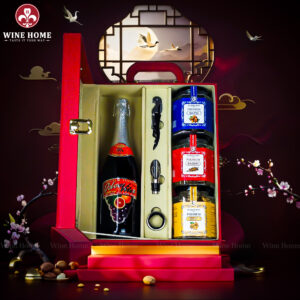 Hộp Quà Tết 2026 Hộp Da Đỏ Quai Xách Dọc 02