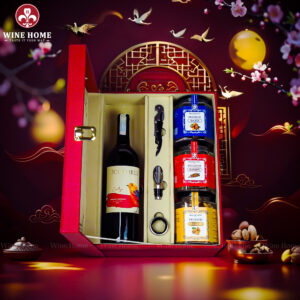 Hộp Quà Tết 2026 Hộp Da Đỏ Quai Xách Dọc 01