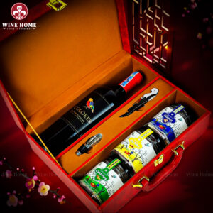 Hộp Quà Tết 2026 Hộp Da Đỏ Quai Ngang 09