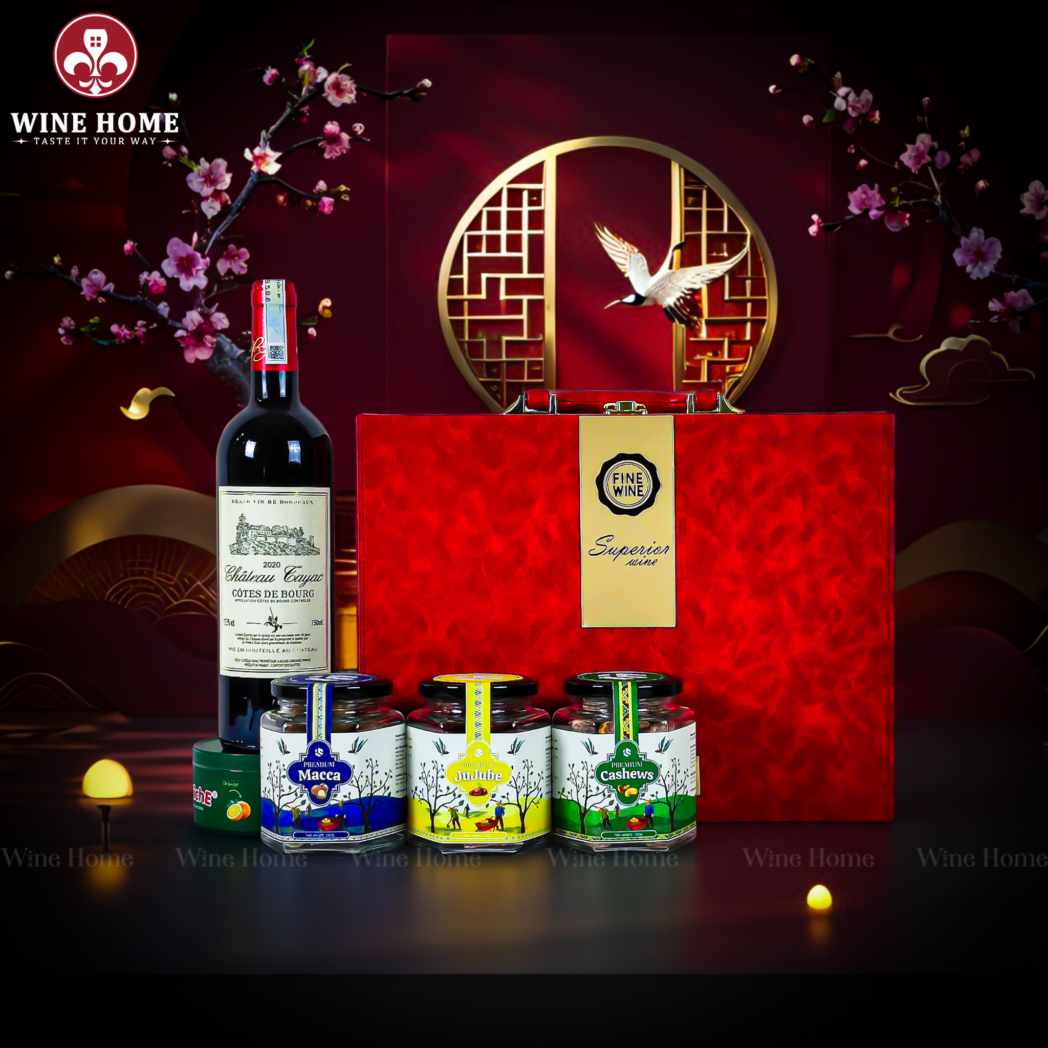 Hộp Quà Tết 2026 - Quà Tặng Doanh Nghiệp Cao Cấp Hộp Quà Tết 2026 Hộp Da Đỏ Quai Ngang 04