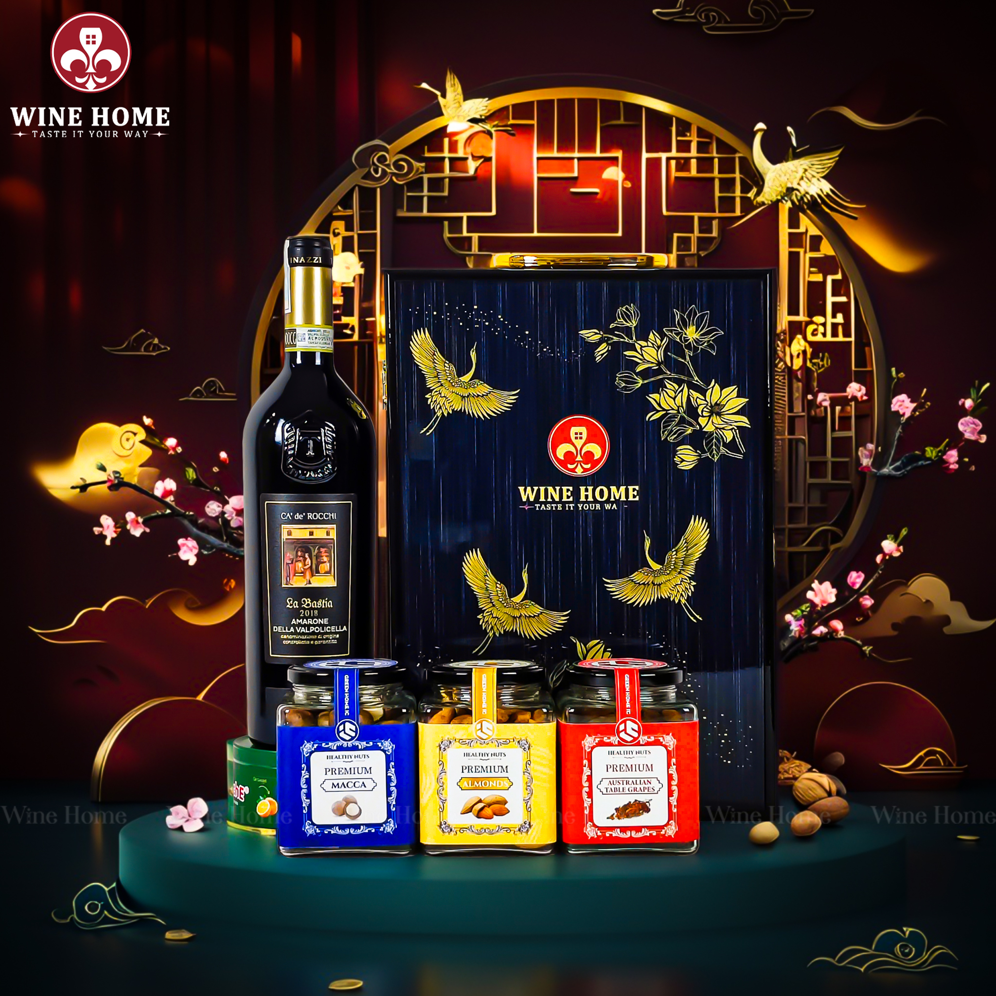 Hộp Quà Tết 2026 - Quà Tặng Doanh Nghiệp Cao Cấp Hộp Quà Tết 2026 Hộp Gỗ Sơn Mài Quai Xách Dọc 13