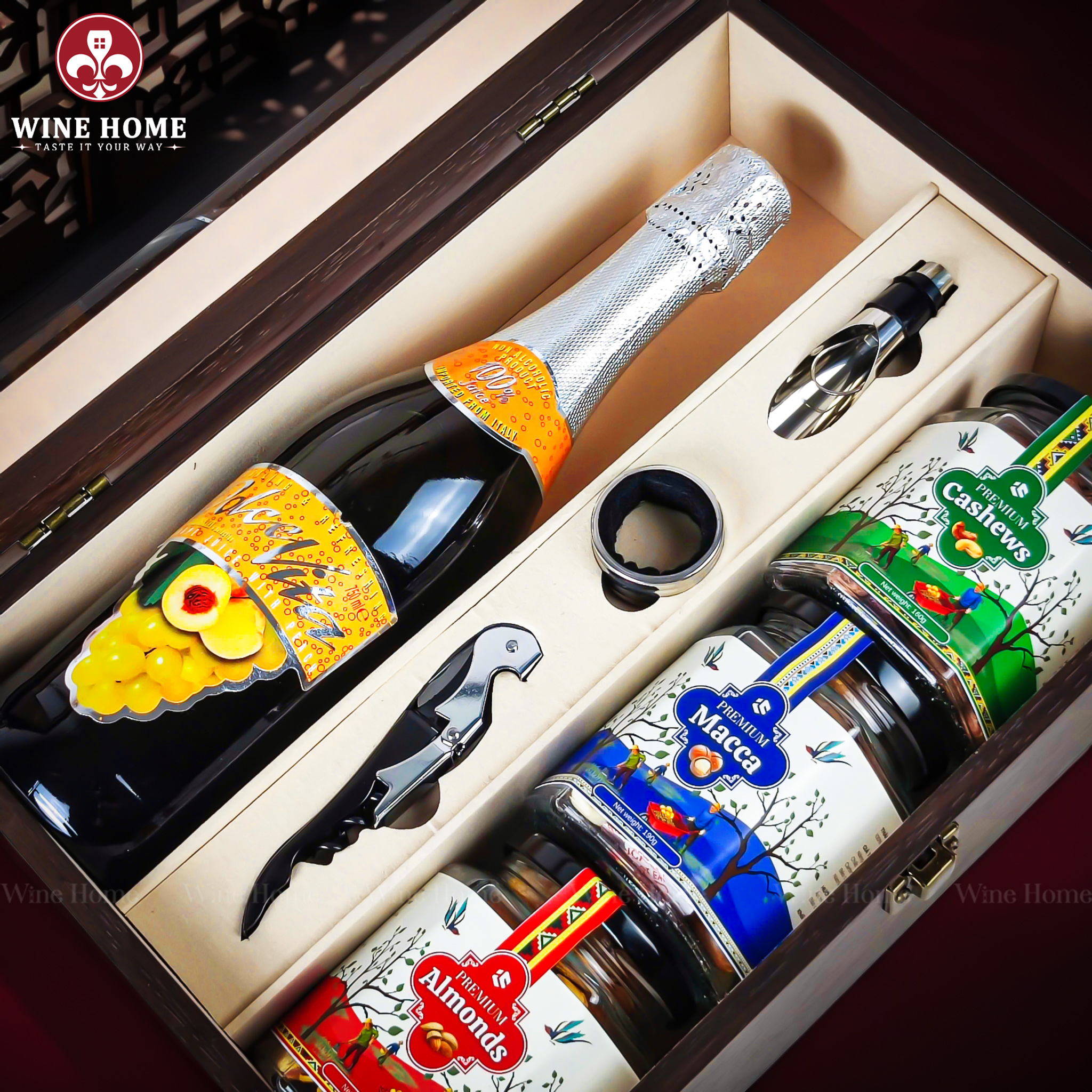 Hộp Quà Tết 2026 - Quà Tặng Doanh Nghiệp Cao Cấp Hộp Quà Tết 2026 Hộp Gỗ Sơn Mài Mặt Kính 01