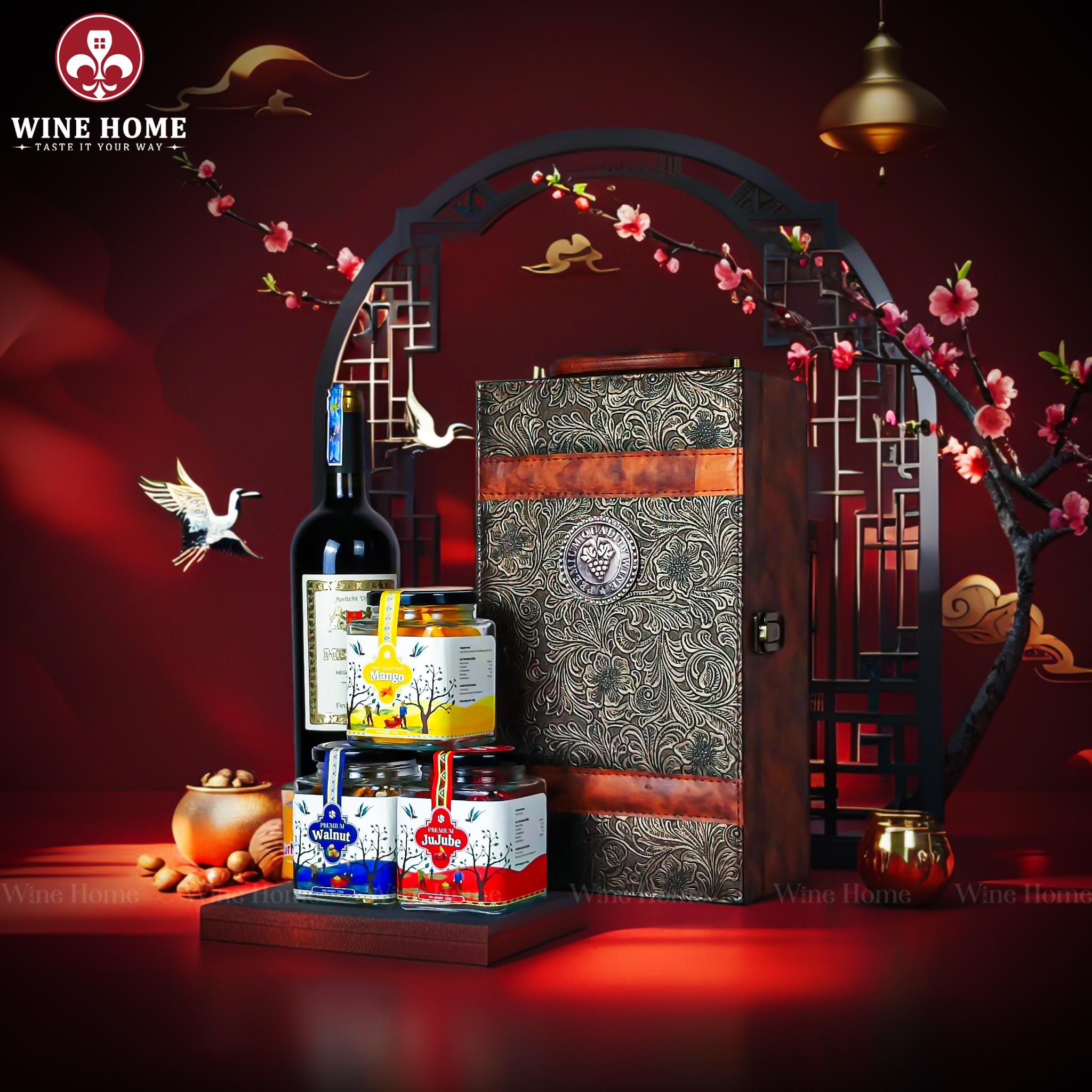 Hộp Quà Tết 2026 - Quà Tặng Doanh Nghiệp Cao Cấp Hộp Quà Tết 2026 Hộp Da Vân Phượng Hoàng 03