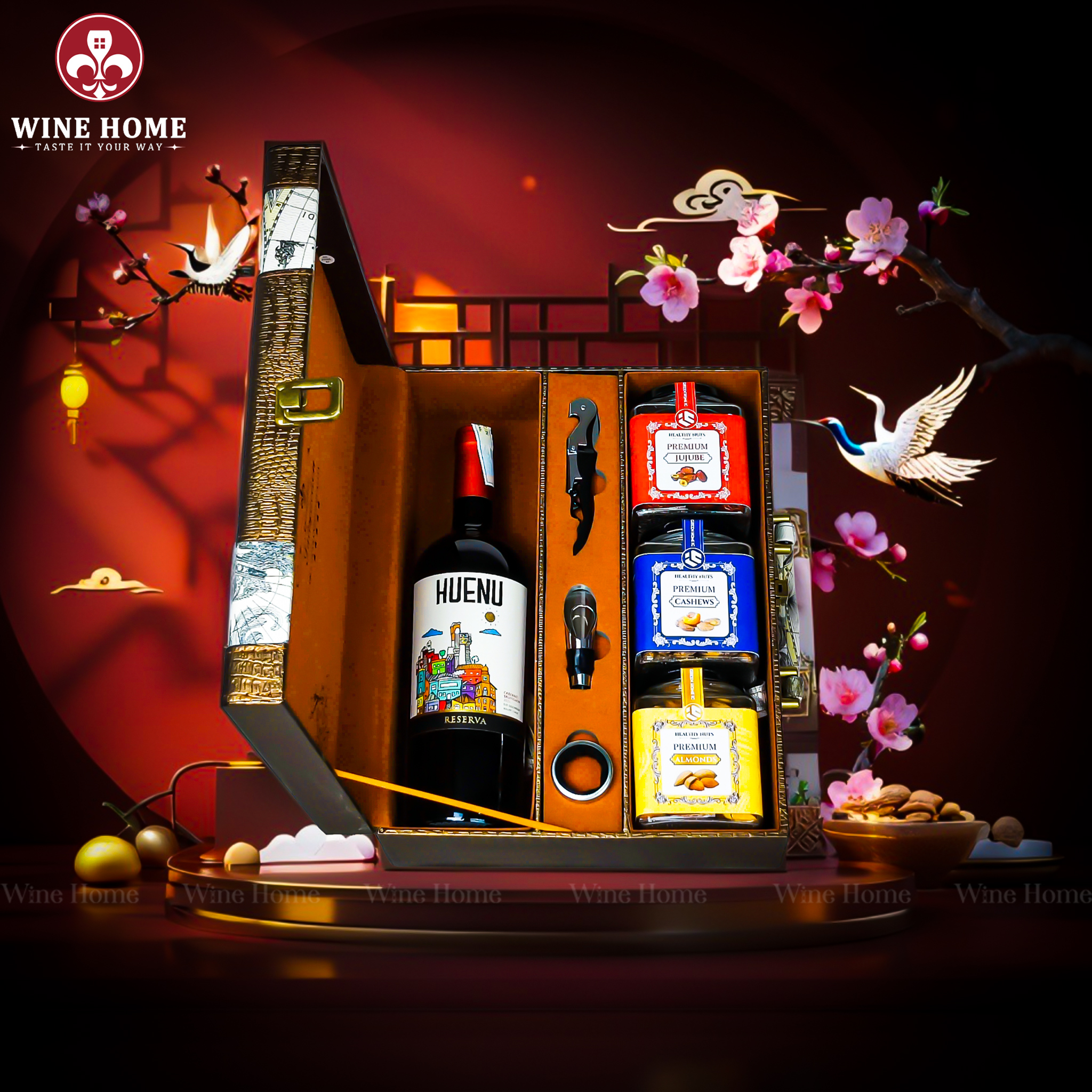 Hộp Quà Tết 2026 - Quà Tặng Doanh Nghiệp Cao Cấp Hộp Quà Tết 2026 Hộp Da Vali Họa Tiết Vô Lăng 05