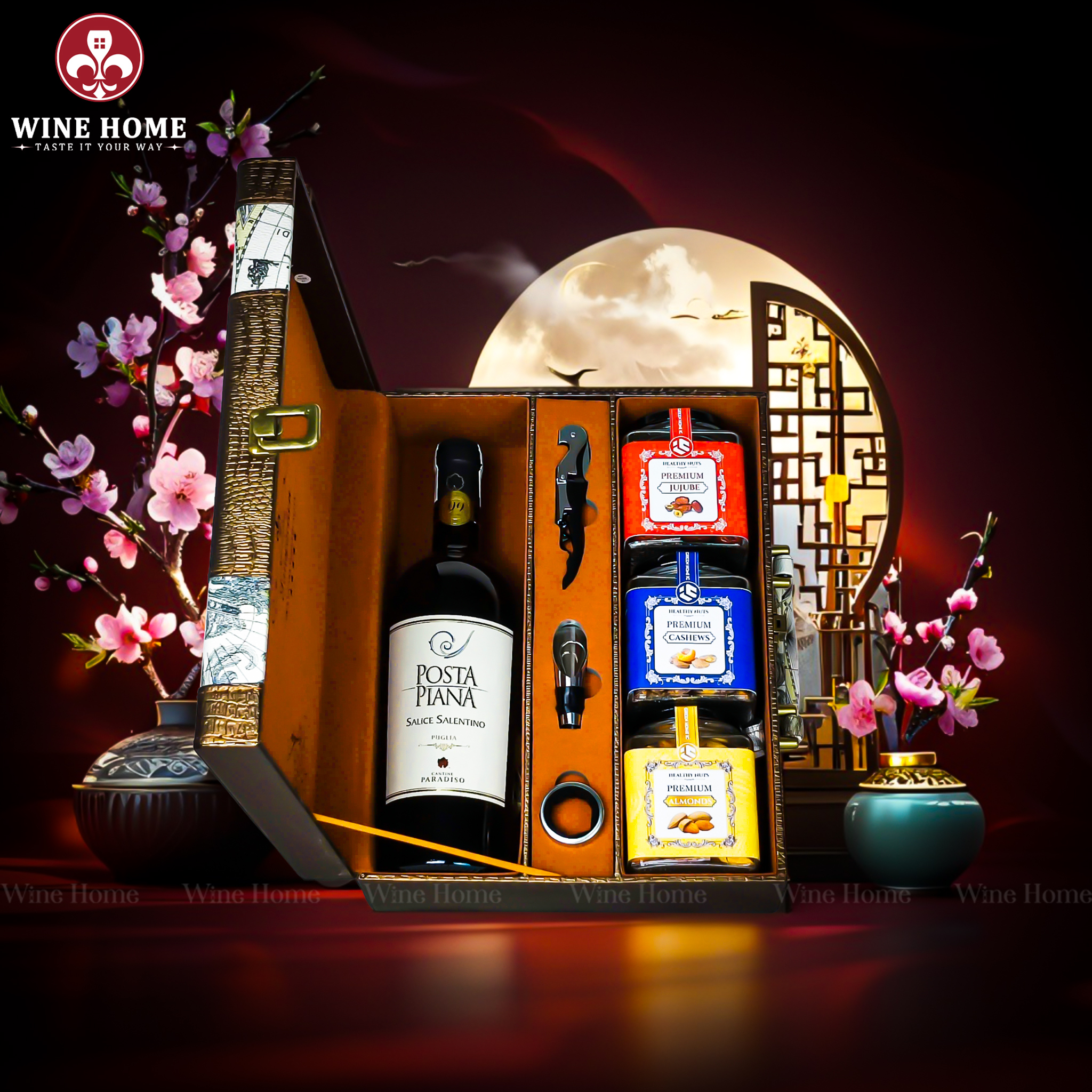 Hộp Quà Tết 2026 - Quà Tặng Doanh Nghiệp Cao Cấp Hộp Quà Tết 2026 Hộp Da Vali Họa Tiết Vô Lăng 04