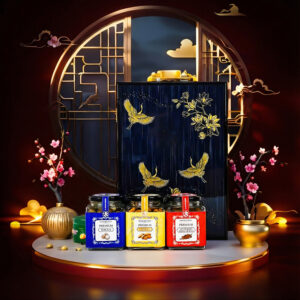 Hộp Quà Tết 2026 Hộp Gỗ Sơn Mài Quai Xách Dọc