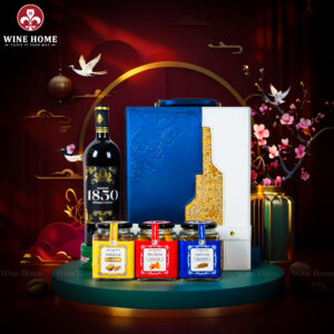 Hộp Quà Tết 2026 Hộp Da Xanh Quai Xách Dọc 01