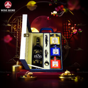 Hộp Quà Tết 2026 Hộp Da Xanh Quai Xách Dọc 01