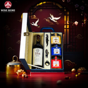 Hộp Quà Tết 2026 Hộp Da Xanh Quai Xách Dọc 06