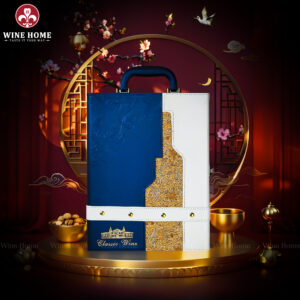 Hộp Quà Tết 2026 Hộp Da Xanh Quai Xách Dọc