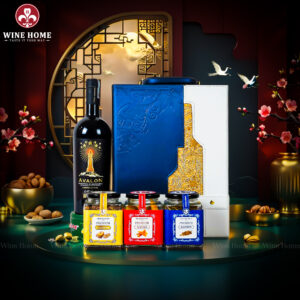 Hộp Quà Tết 2026 Hộp Da Xanh Quai Xách Dọc 07