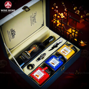 Hộp Quà Tết 2026 Hộp Da Xanh Quai Xách Dọc 07