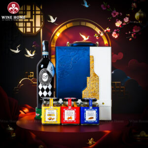 Hộp Quà Tết 2026 Hộp Da Xanh Quai Xách Dọc 08