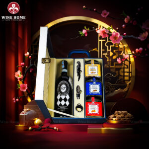 Hộp Quà Tết 2026 Hộp Da Xanh Quai Xách Dọc 08