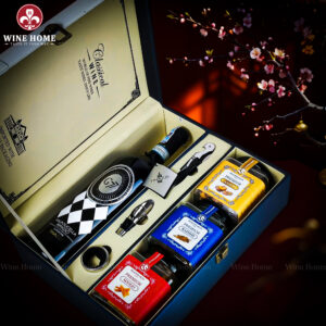 Hộp Quà Tết 2026 Hộp Da Xanh Quai Xách Dọc 08