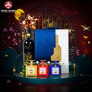 Hộp Quà Tết 2026 Hộp Da Xanh Quai Xách Dọc 03