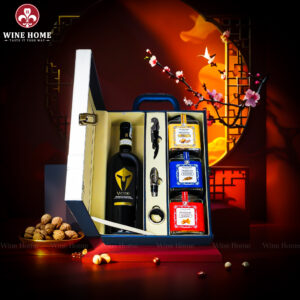 Hộp Quà Tết 2026 Hộp Da Xanh Quai Xách Dọc 03