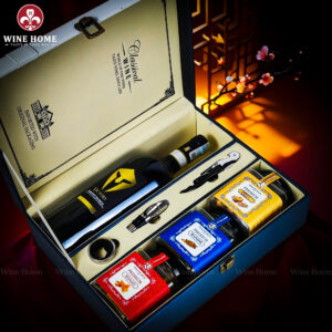 Hộp Quà Tết 2026 Hộp Da Xanh Quai Xách Dọc 03