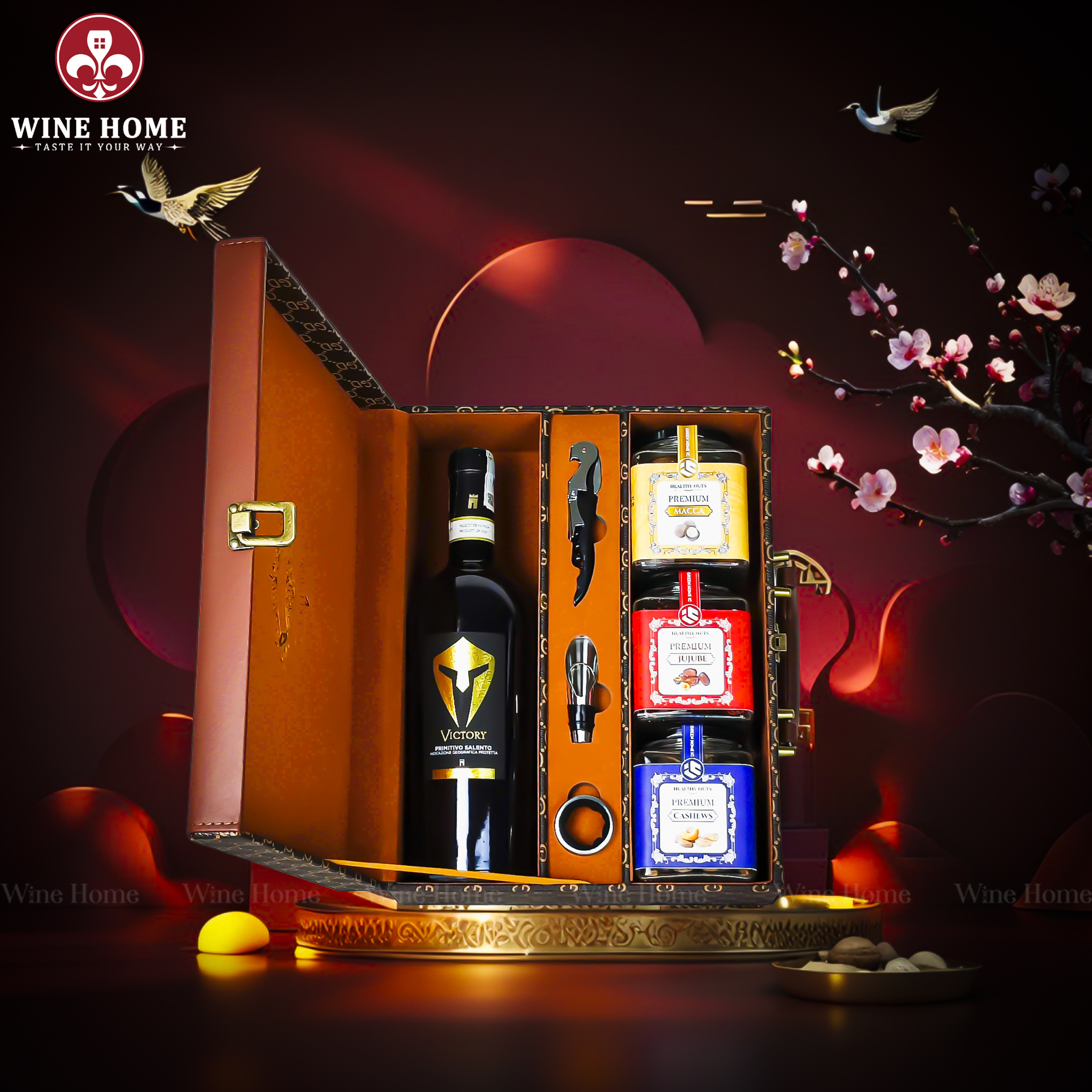 Hộp Quà Tết 2026 - Quà Tặng Doanh Nghiệp Cao Cấp Hộp Quà Tết 2026 Phiên Bản Hộp Da Nâu Vali 04