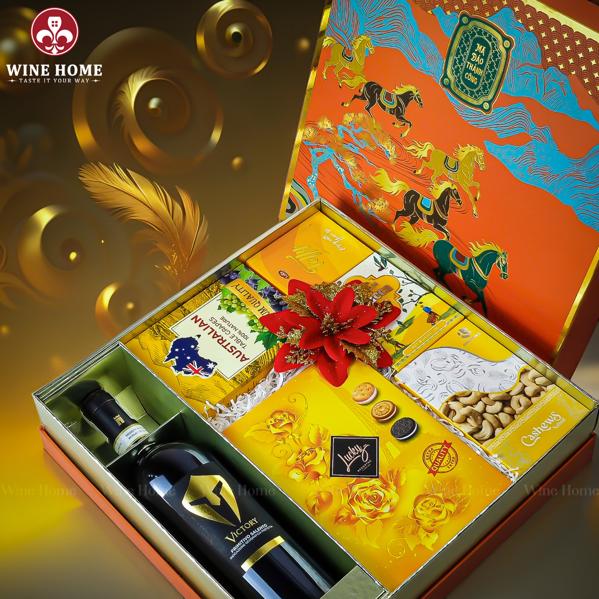 Hộp Quà Tết 2026 - Quà Tặng Doanh Nghiệp Cao Cấp Hộp Quà Tết Mã Đáo Thành Công 09